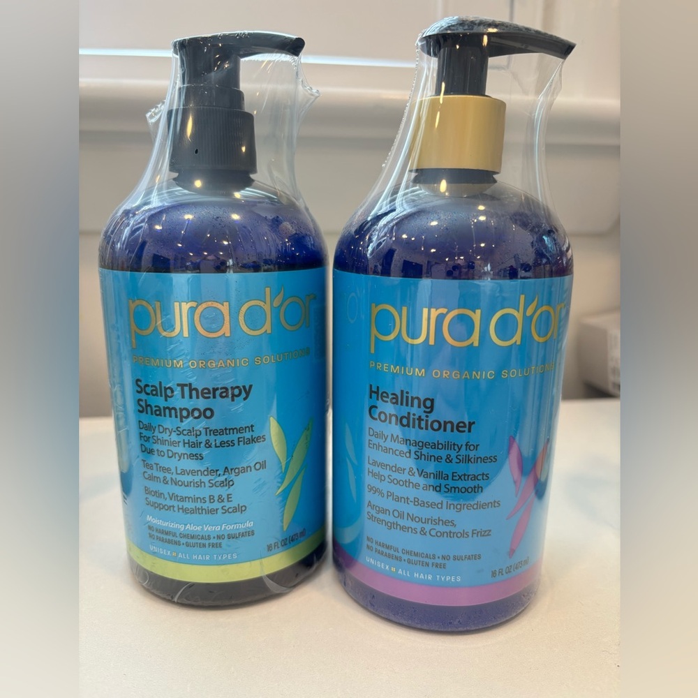 pura d’or shampoo and conditioner set (unopened)
